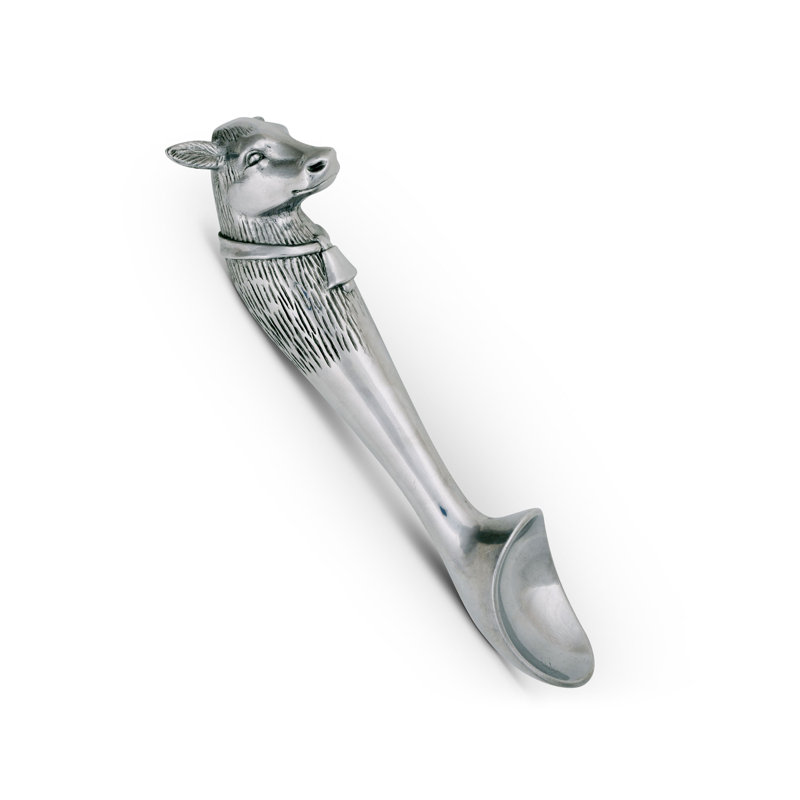 10" Polished Aluminum Cow Ice Cream Scoop