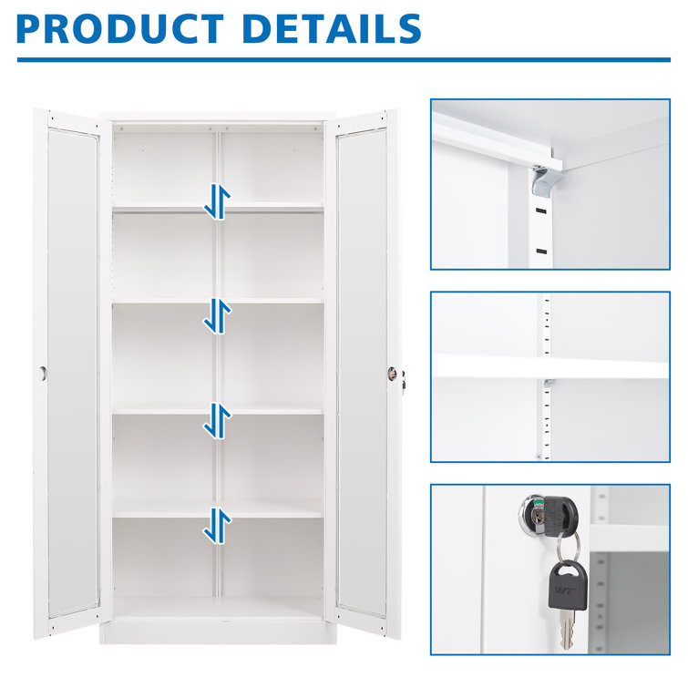 Kizzi 5 - Shelf Storage Cabinet Inbox Zero Finish: White