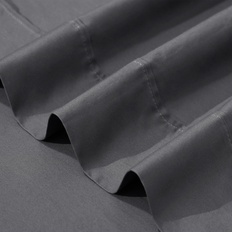  Ensemble de draps 100% coton à densité de tissage 300 fils Boston Linen Co., Gris foncé