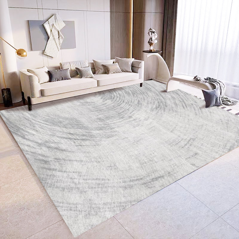 Minimalist Imitation Cashmere Area Rug, Light Gray Abstract Textured Soft Fluffy Carpet for Living Room, Bedroom, Entryway, Office, Washable Durable Modern Home Decor