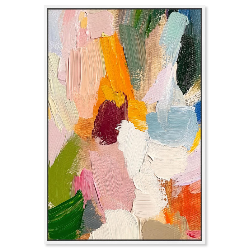 Surge chromatique IV sur toile, Abstracts colorés par Art Remedy, H 16 po x l 11 po, Cadre flottant blanc