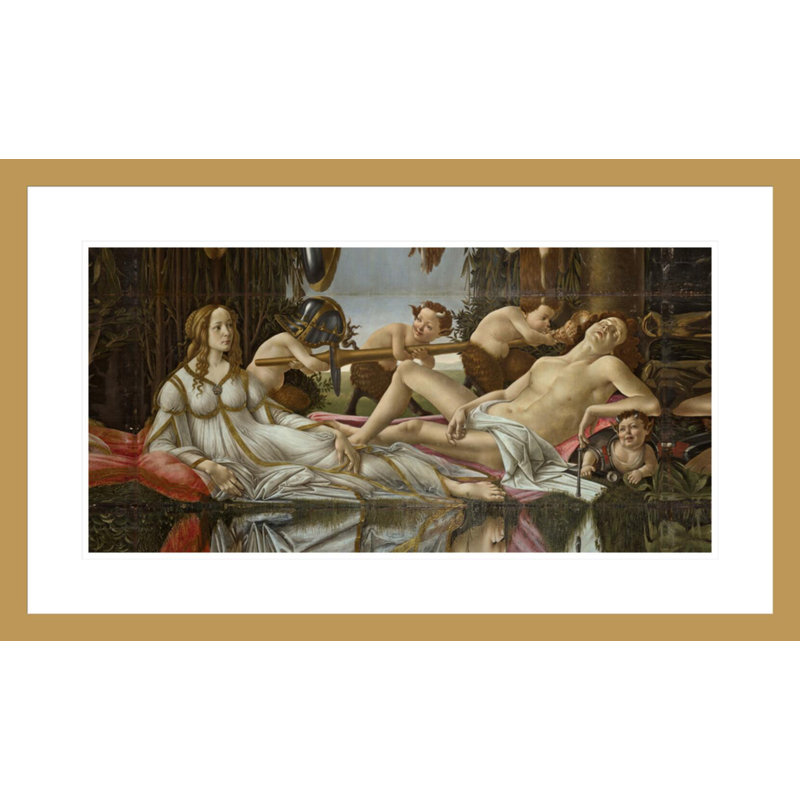 «Venus and Mars» par Sandro Botticelli - Estampe numérique encadrée, H 17,77 po x l 29,5 po
