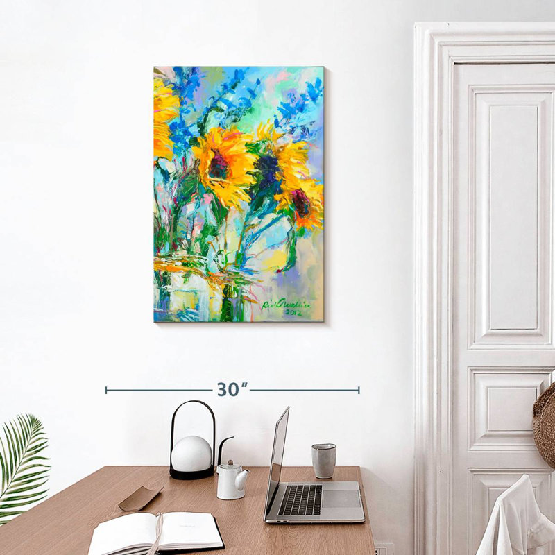 Harnek tournesols dans des bouteilles en verre, H 30 po x l 20 po