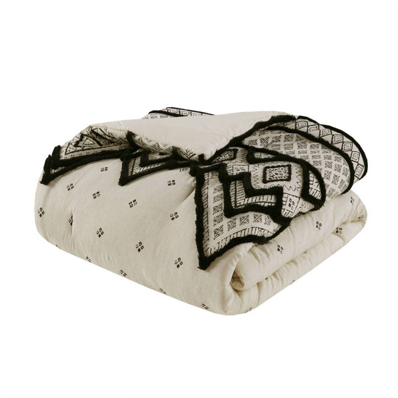 Natural Texture Cotton Bedding Sets, Modern-boho Comforter Full/queen