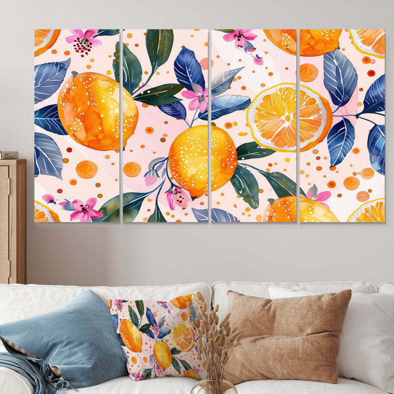 «Yellow Yellow Floral Orange Trees II», ensemble de reproductions d'art mural, H 28 po x l 48 po