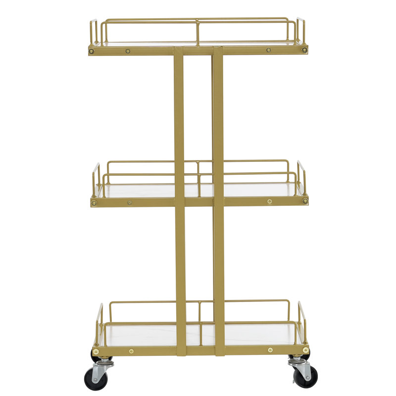 Khalis Salon Metal Multi-Purpose Utility Trolley Cart, Rolling Cart with Wheels