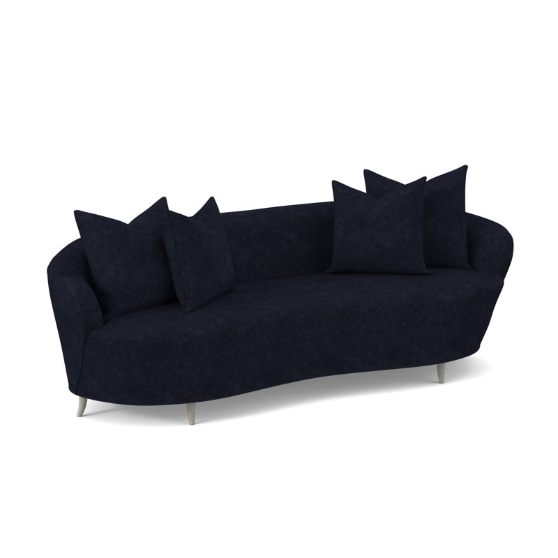 Canapé Boomerang, Mélange de polyester ébène Margaret, Bisque