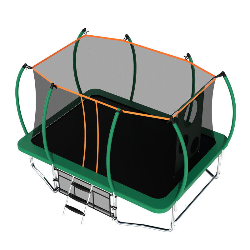Longue trampoline rectangulaire extérieure pour adultes 8X14FT, Vert