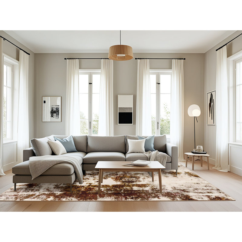 Tapis abstrait moderne 1970, Rectangle 8 pi x 10 pi