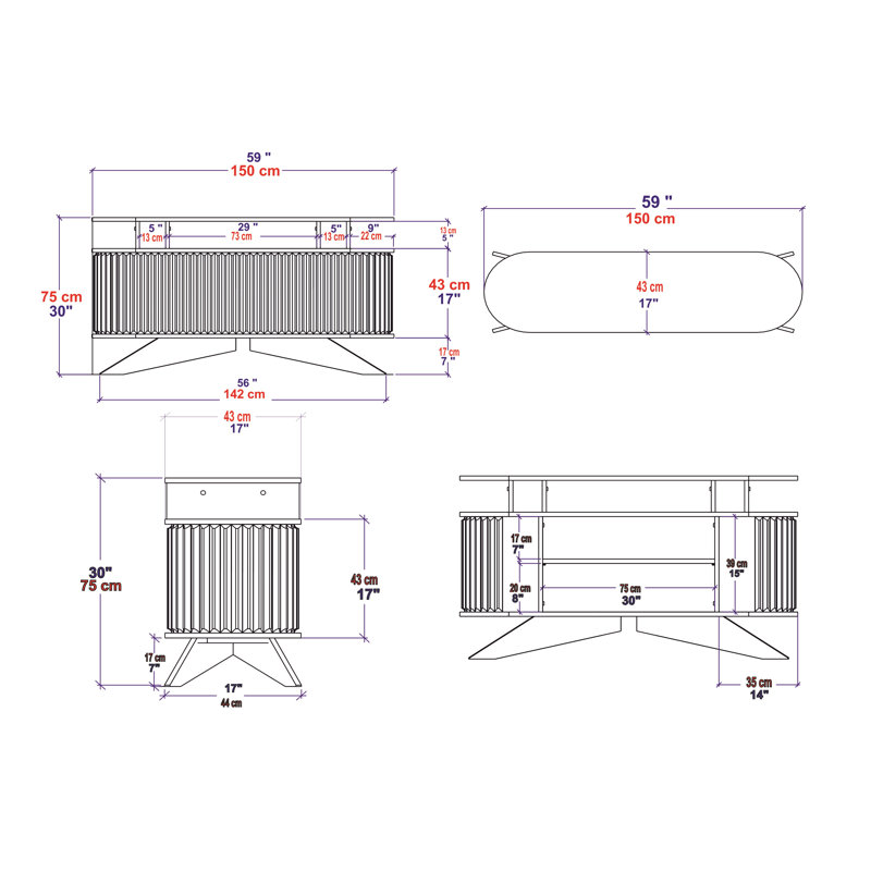 Heikkinen 59'' Console Table, White