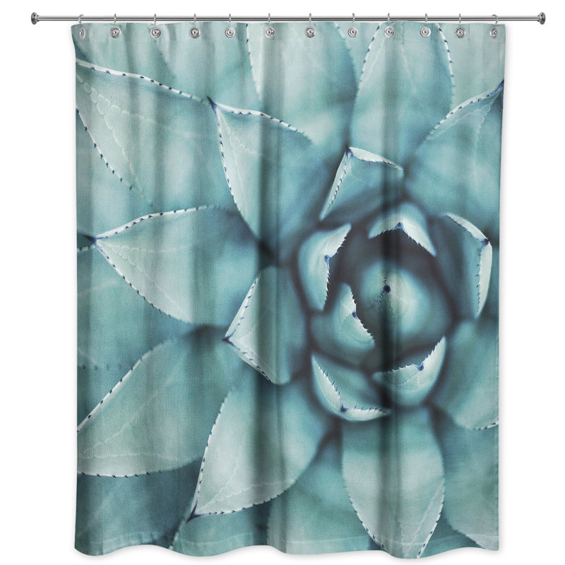 Rideau de douche simple Floral, Turquoise