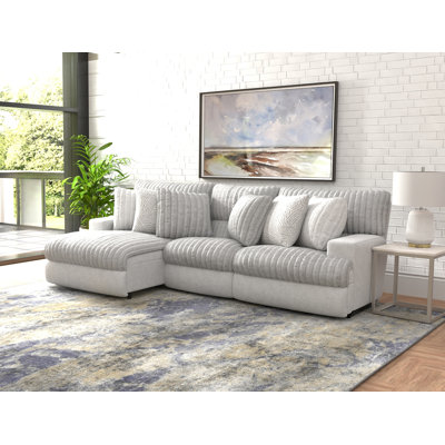 Canapé modulaire inclinable électrique 3 pièces Ziera avec 1 chaise longue et 1 fauteuil inclinable Ziera