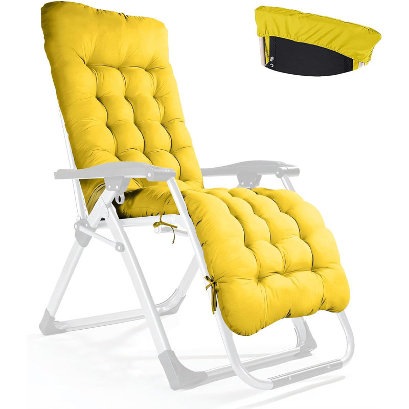 65inx20in Outdoor Lounge Chair Cushion Patio Rocking Sofa Chaise Swing Bench Pad, Yellow