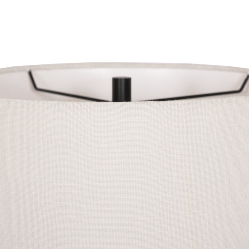 Haney Floor Lamp, Light Smoked Oak Veneer, Polyester Blend