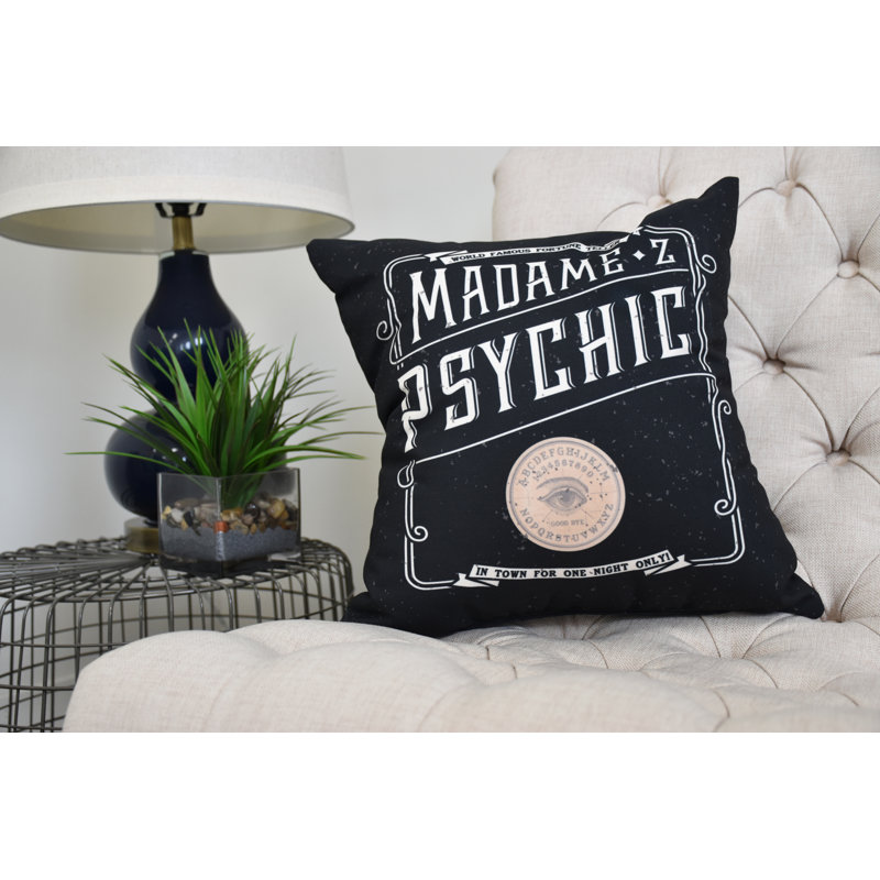 Oreiller carré Witches Brew, Blanc / Noir, 16 po x 16 po