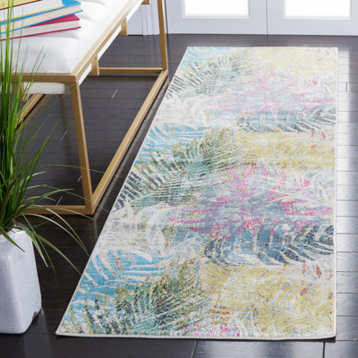 Samira Floral Green/Pink/Yellow Area Rug