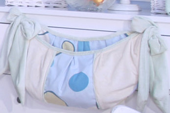 Bubbles Polka Dots Crib, Blue