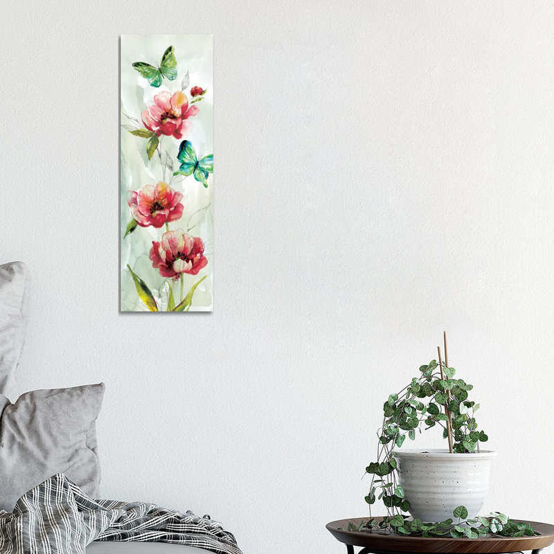 Butterfly Welcome II by Nan - Wrapped Canvas Gallery-Wrapped Canvas Giclée, 30.48 cm H x 91.44 cm W x 1.91 cm D