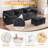 112" Oversized L-shaped Chenille Cloud Sectional Sofa – Modular Sleeper With Movable Storage Ottoman & Smart Charging-123031771