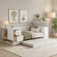 Lit de jour simple avec accoudoirs de rangement, lit gigogne et station de charge, blanc-338106636
