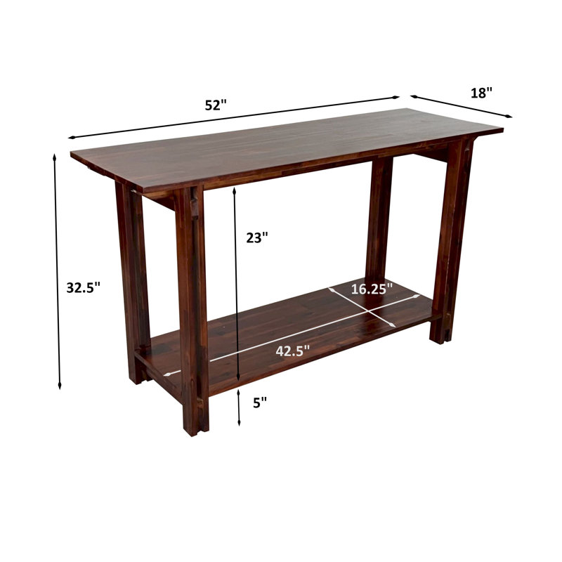 Damius 52'' Solid Wood Console Table, Mahogany