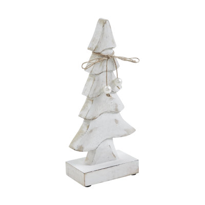 Pretty in Pearl Distressed White Wooden Tree Small