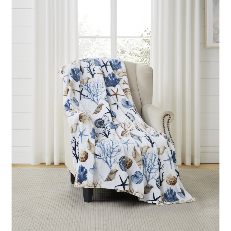 Novelty Star Cowboy Flannel Throw ????, Blue Animal Print, 50" W x 70" L