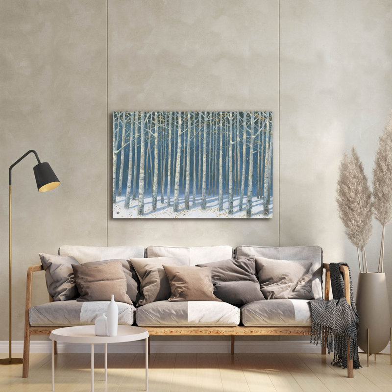  «Shimmering Birches C» par James Wiens, art mural en verre acrylique, 36 po x 24 po
