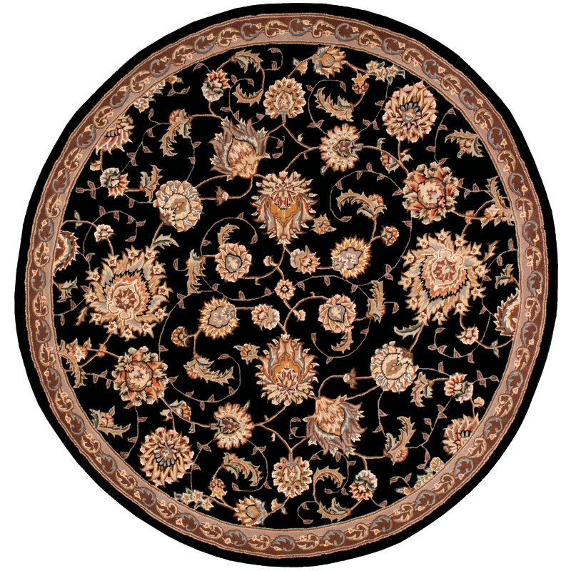 Halie Wool Floral Indoor Rug, Round 4'