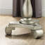 Table d'appoint piédestal en bois champagne - l 26 po x P, table ronde charmante, H 26,5 po-984291038