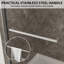 Porte de douche coulissante double sans cadre de 56 à 60 po x H 74 po avec verre trempé transparent de qualité supérieure de 5/16 po (8 mm), finition chromée-123232208