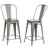 Modern Silver 24" Counter Stool with Elm Wood Seat for Comfort-637441790-644447179