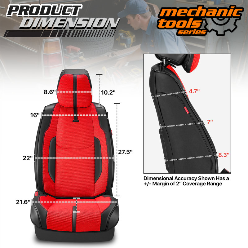 Housses de siège avant Drive Series compatibles avec les coussins gonflables, ouverture pour l'appuie-tête, universel pour les voitures