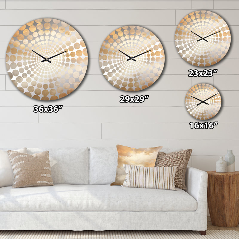 Adharv - Horloge murale ciel, Petit, Gold