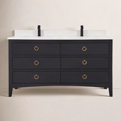 Newnam 60" Oak Double Bathroom Vanity