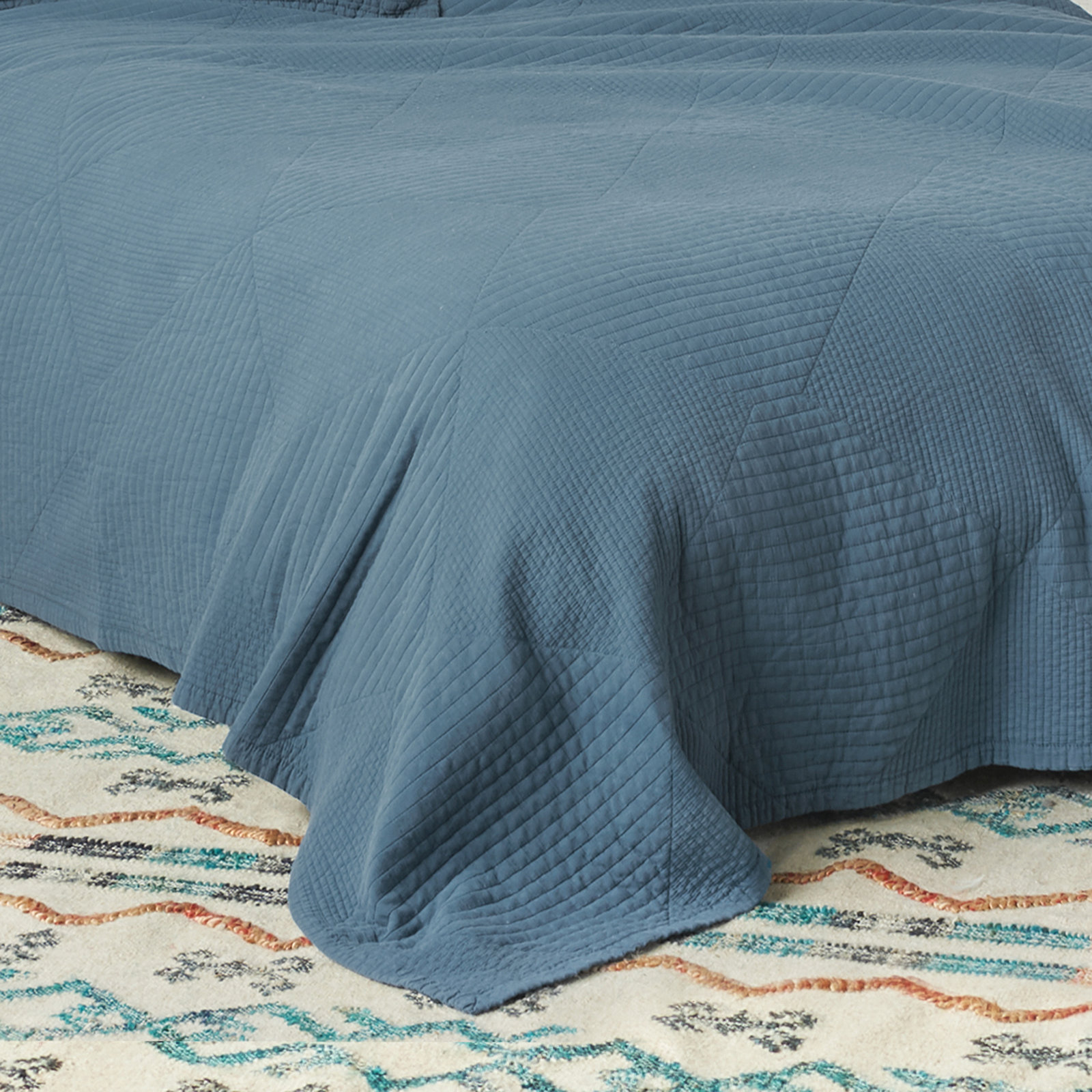 Michigan Cotton Quilt Set, Queen Quilt, Mallard