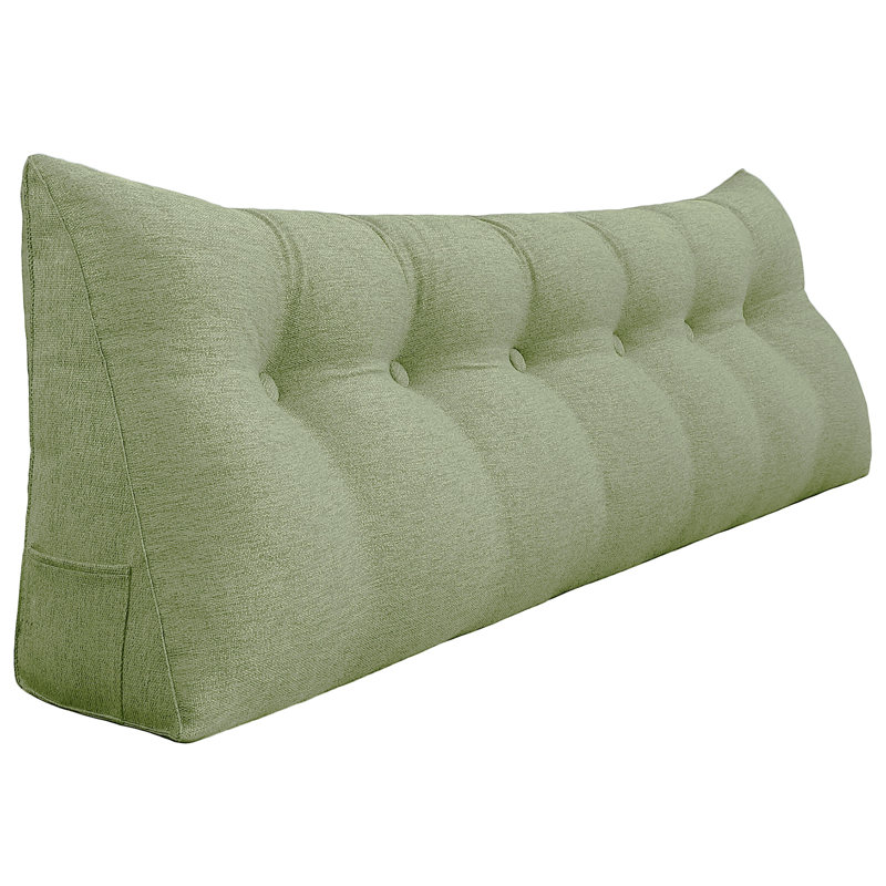 180cm Curved Headboard Pillow, 50cm H x 180cm W, Slight Green