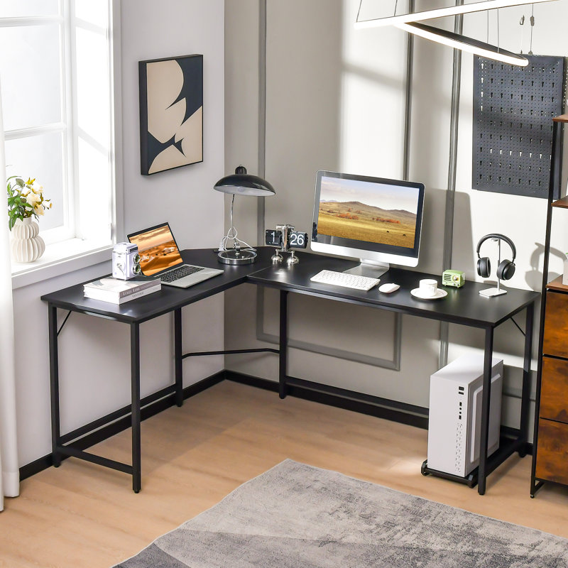Bureau d'ordinateur en L Pavlov, Noir