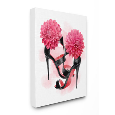 «Pink High Heel Glam Fashion Flower», reproduction d'art