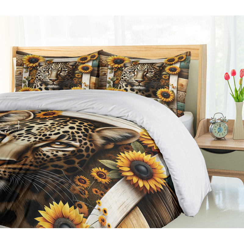 Leopard Duvet Cover, King Duvet Cover + 2 Standard Shams