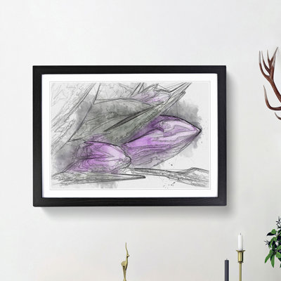 Bunch of Purple Tulips in Abstract - Picture Frame Graphic Art Print