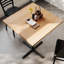 Plateau de table carré en bois massif avec base en X-1172670994-1172670991-1172670993