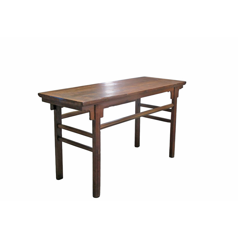 62" Long Antique Brown Console Table