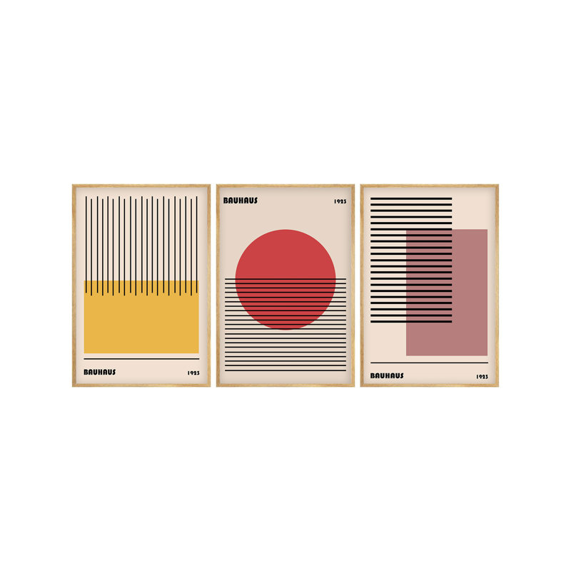 Élégantes peintures décoratives en panneau de fibres à densité moyenne (3 pièces), cadre en bois massif, 8 po x 12 po | Art 100% MDF avec une épaisseur de 0,12 pouce | Parfait pour le salon, la chambre à coucher et le bureau, design élégant et contemporain