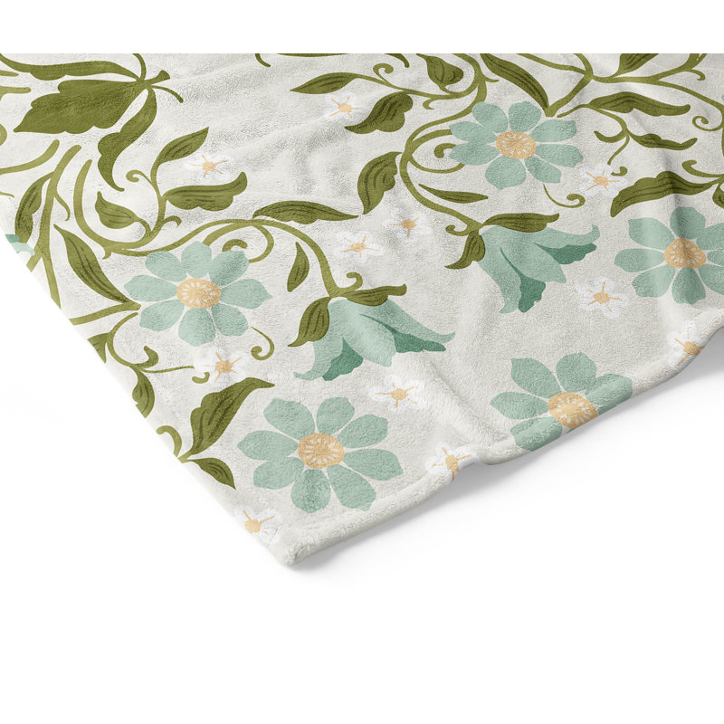 Couverture en velours de coton Colette, 60" L x 50" W, Green