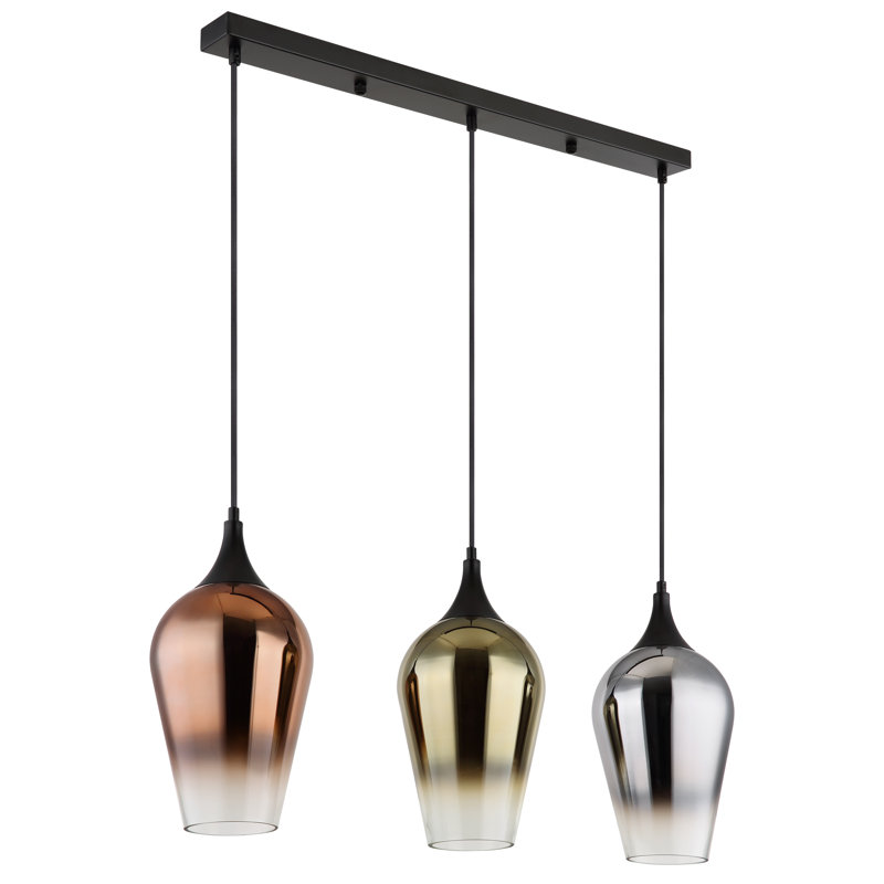 Wanakah 3 - Light Matte Black Pendant, Copper-coloured