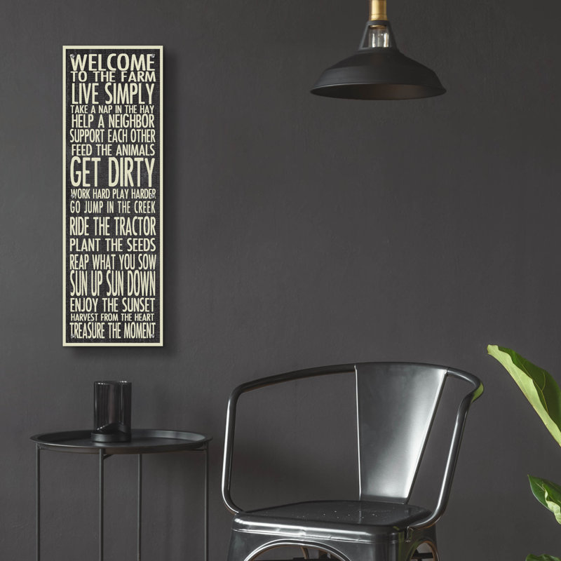«Farm Rules» par Erin Clark, art mural en verre acrylique, H 36 po x l 12 po