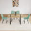 Ensemble de table de salle à manger 5 pièces avec base en métal, une table et chaises en lin-405770141