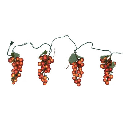 100-Count Winery Grape Patio Christmas Light Set 5ft Green Wire