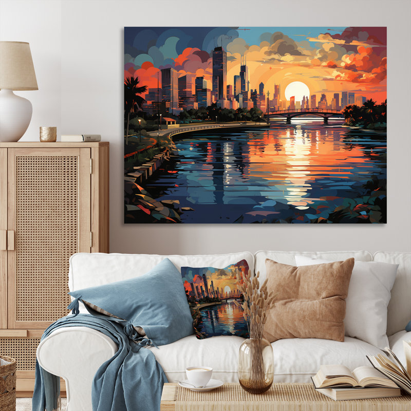 City Miami Popart III sur toile, Toile tendue, H 24 po x l 32 po x P 1 po